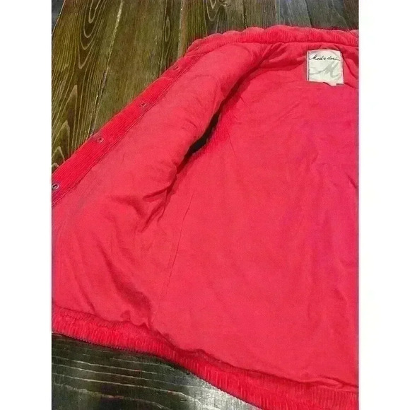 Mod-O-Doc Womens Sz Medium Red Orange Bulky Corduroy Vest - Picture 4 of 8